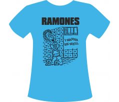 RAMONES - IWANNA BE WELL - modré dámske tričko